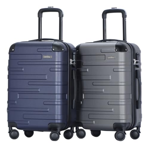 Recopilación de Maletas baratas Top 10. 48 AMULAY Set x2 Maletas De Viaje Praga 10 kg Rígidas De Mano Con Candado TSA y Ruedas Dobles 360° | Para Cabina de avion| Maleta Carry Conn capacidad de 35 litros - Color Negro y...