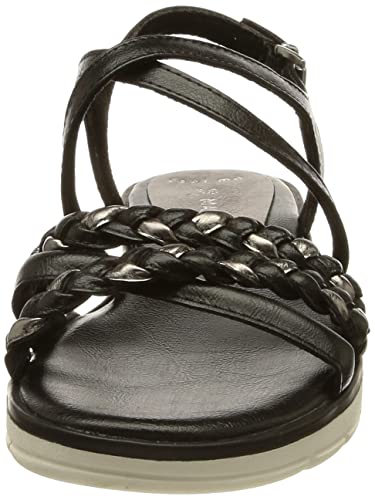 MARCO TOZZI Women's 2-28608-42 Wedge Sandal, Black Comb, 5
