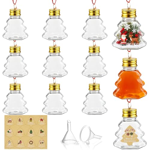 DONQL 12 Stück Weihnachtskugeln zum Befüllen, 50ml Acrylkugeln zum...