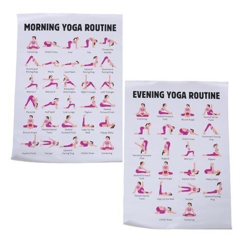 Póster de yoga con papel grueso duradero que facilita la rutina de fitness diaria en casa