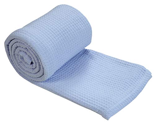 Ringspun Cotton Thermal Blanket- Twin/Twin Xl Bed Blankets For All Seasons, Waffle Blankets, Soft Cozy Warm Lightweight Perfect Luxury Layering- Xenon Blue (66'' X 90'') #TOP1