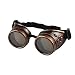 Sannysis Vintage Style Steampunk Goggles Welding Punk Glasses (Red)