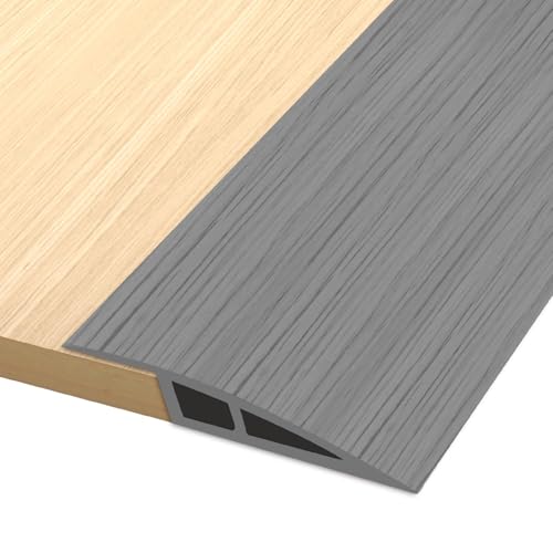 1M*5CM Barre de Seuil Adhesive, Seuil de Porte Adhesif PVC, Barre de Seuil Rattrapage de Niveau pour Hauteur du Seuil 5mm ~ 10mm, Rampe de Seuil Bandes de...