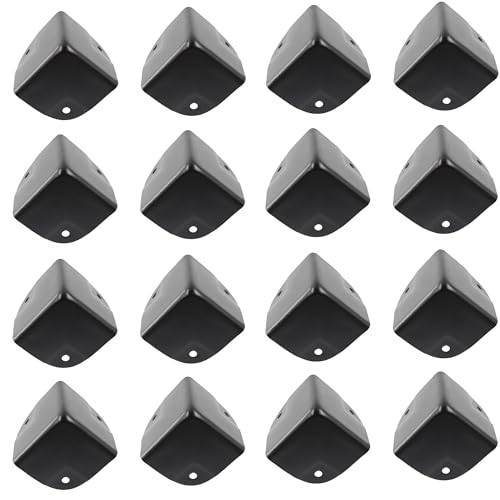 Image of 16Pcs 1.38 inch Metal Corner Protectors Box Corner Edge Guard Black Edge Guard Edge Protector Metal Cabinet Edge Cover