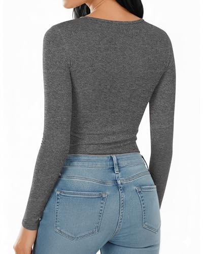 Image of Mangopop Women' Long Sleeve Ribbed Bodysuit Jumpsuits