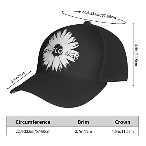 Johnjmax Badflower Flower Logo Hat Adjustable Casquette For Mens And Womens Black #TOP4