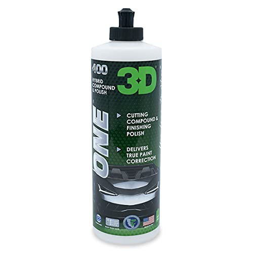 3D One Car Scratch & Swirl Remover – Rubbing Compound & Finishing Polish – Buffing Compound Swirl Remover – True Car Paint Correction 16oz.