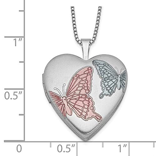 925 Sterling Silver 20mm Butterflies Heart Personalized Photo Locket Chain Necklace Pendant Charm Fine Jewelry For Women Gifts For Her - Image 5