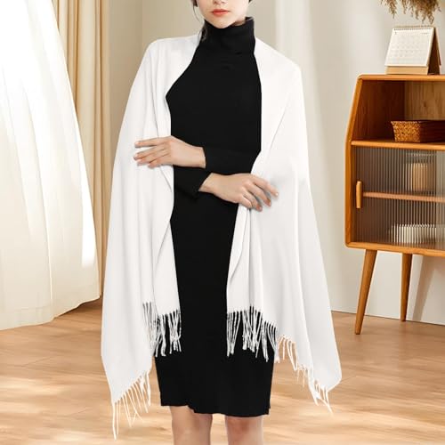 Pashmina Shawls and Wrap Large Scarfs for Women Wedding Parties Bridal Long Fashion Solid Shawl Wrap Fringes4