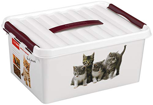 Sunware Q-line Haustier aufbewahrungsbox 15L - 40x30x18cm - luftdicht - futterbox hund - futterbox katze - futtertonne hund 15kg