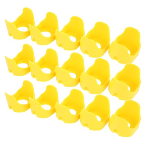 Cubierta de botón de parada de emergencia en pack de 20 tapas protectoras de plástico amarillo