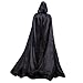 Produktbild Damen Herren Halloween Umhang Karneval Fasching Kostüm Cape mit Kapuze Schwarz