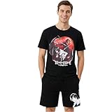 Get Trend Death Note Pijama Hombre Verano Algodon, XS-XL, Camiseta Manga Cortas & Pantalones Cortos, Ropa de Dormir Cómodo, Regalo Hombre (XS, Negro Death Note)