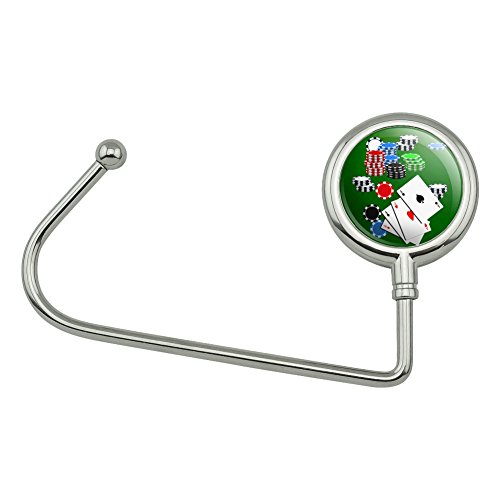 Poker Aces Cards Chips Gambling Purse Bag Hanger Holder Hook