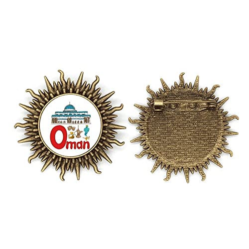 Broche symbole national Oman pin's écusson métallique pour veste et cravate