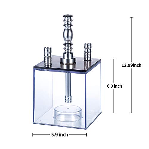 Wasserpfeifen-Set, 2 Silikonschläuche, große Kapazität, Würfel-Komplett-Set für besseres Shisha, Narguile Rauchen… – Bild 4