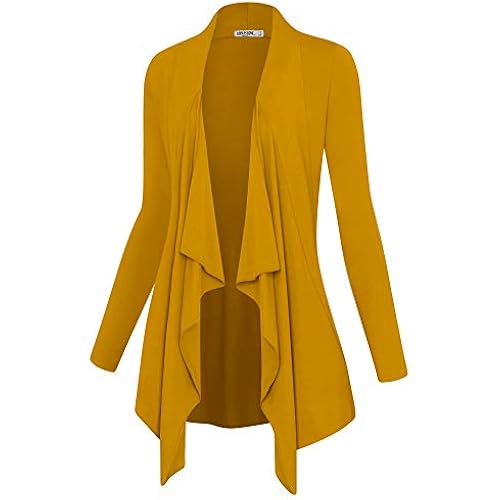 Lock and Love Women's Drape Front Open Cardigan Long Sleeve Irregular Hem S-5XL Plus Size