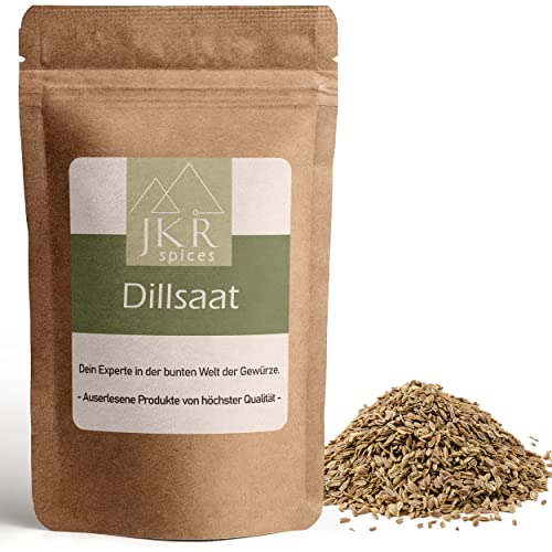 JKR Spices® 250g Dillsaat | Dill Samen schonend verarbeitet | nicht Keimfähig | Dill Gewürz Samen | Dillsamen im wiederverschließbaren Doypack (250)