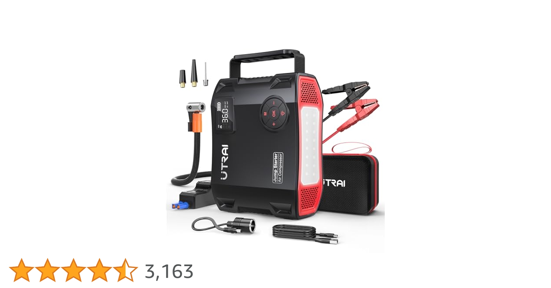 Amazon | UTRAI ジャンプスターター 27000mAh 電動空気入れ