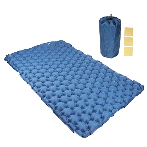 Xiuganpo Colchón de Aire para Exteriores, Colchoneta Inflable Doble Portátil de Tela 210T con Bomba de Pie Incorporada, para Acampar, Senderismo, Mochilero, Viajes en Coche