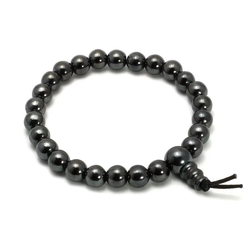 LKBEADS Naturalna hematyt 6 mm rondelle smooth 7 cali półprecyzyjne koraliki bransoletka z koralikami dla mężczyzn i kobiet, uzdrawiająca, kryształowa, rozciągliwa, bransoletka z koralikami, uniseks,