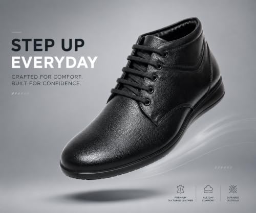 Image of Kraasa Steel Formal Shoes for Men | Vegan Leather Lace-Up Office Shoes