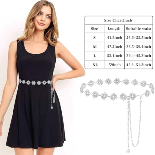 Small Flower Metal Belt Chain - Adjustable Waist Chain for Women's Dresses3