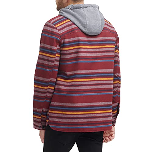 Image of Levi's mens Plaid Sherpa Lined Hooded Shirt Jacket (Regular & Big & Tall Sizes)