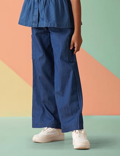 Image of Amazon Brand - Symbol Girl's Lightweight Denim Loose Pants