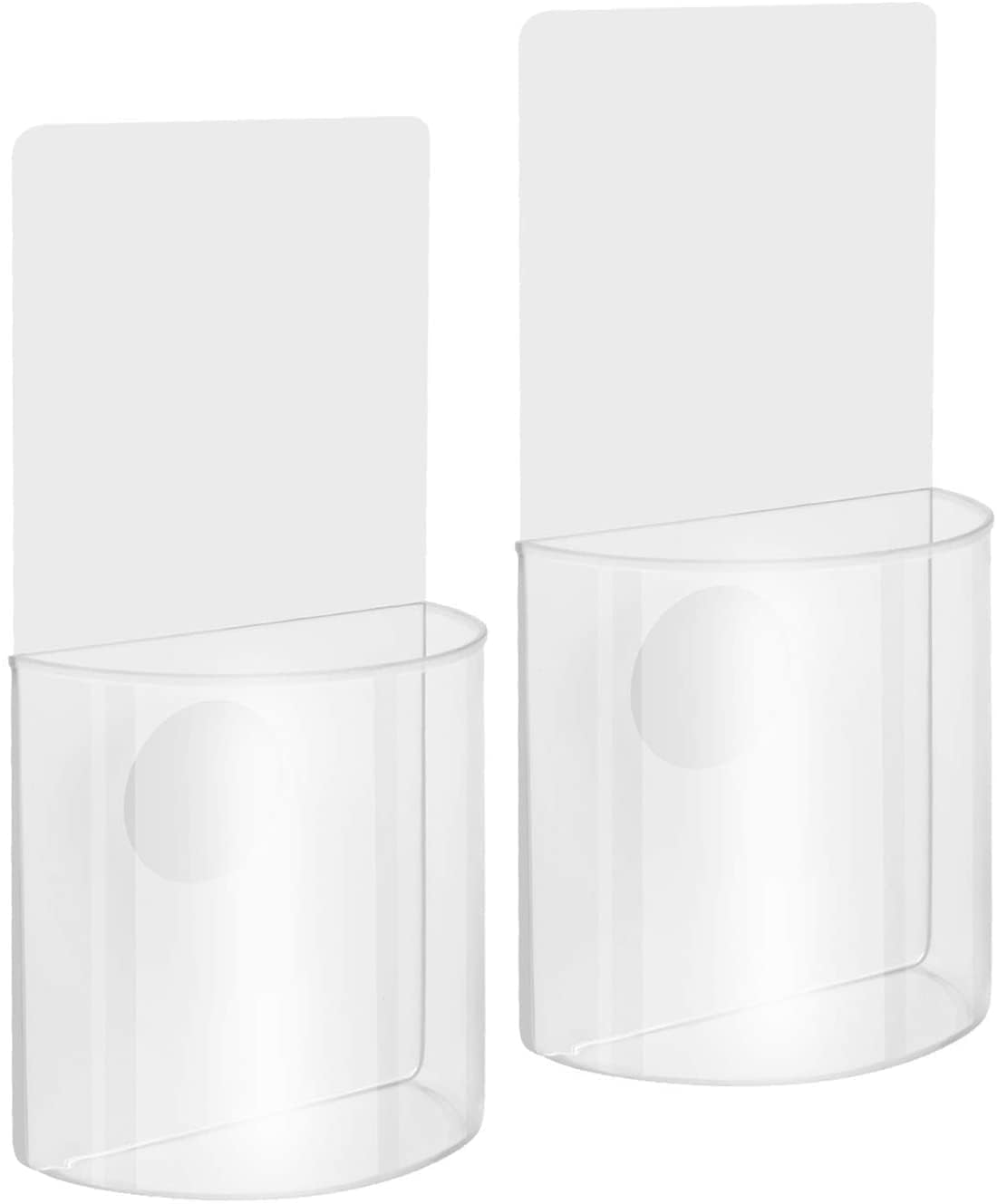 DIYA SALESWall Mounted Remote Control Holder, Self-Adhesive Media Organizer Storage Box, Transparent Convenient Organizer For Phone, Pen, Keys, Eyeglasses Comb (Pack Of 2) (Remote Control Holder)