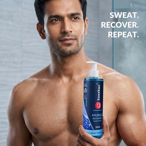 Image of Zanskar Epsom Body Wash (315 ml) for Workout Recovery | Active Lifestyle Shower Gel | Sore Muscles & Fatigue Relief | Salicylic Acid + Niacinamide + Amino Acids | Suitable for all Skin Types