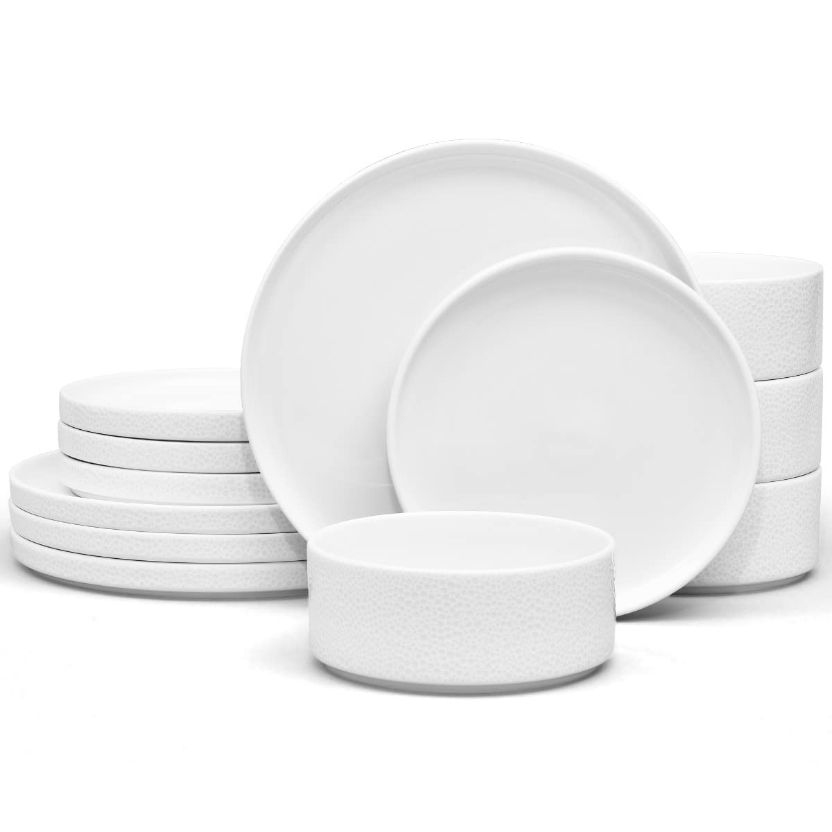 NoritakeColorTex Stone White 12-Piece Dinnerware Set, Service for 4