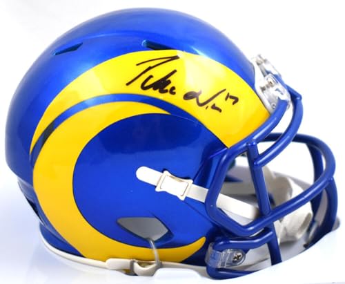 Puka Nacua Autographed Los Angeles Rams Speed Mini Helmet - Fanatics *Black