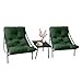 DELONGKE Gartenmöbel Set 3 teilig, Balkonmöbel Set, Balkonmöbel Kleiner Balkon mit Abnehmbar Kissen & Tisch, Lounge Gartenmöbel, Bequemer Balcony Furniture Sitzgruppe (Grün)
