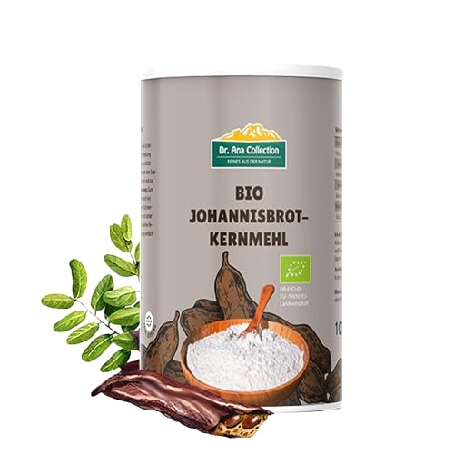 AnaVita BIO-Johannisbrotkernmehl 100g | veganes Bindemittel für Eis Suppen und vieles mehr | glutenfrei | ohne Zusatzstoffe | Geschmacklos und Geruchlos | 7 kreative Rezepte GRATIS inkl.