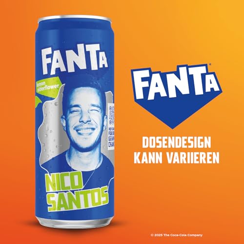 Fanta Lemon & Elderflower - Mischung aus Zitrone und sommerlicher Holunderblüte - mit intensivem Fruchtgeschmack - prickelndes Erfrischungsgetränk in Einweg Dosen (6 x 330 ml)
