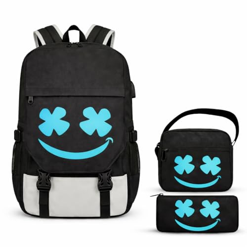 GRENDS Backpack for Boys Kids Bookbag for Elementary Middle Schoolbag for Boys Backpack Children Teens Waterproof Lightweight Casual Daypack with Lunch Bag Set