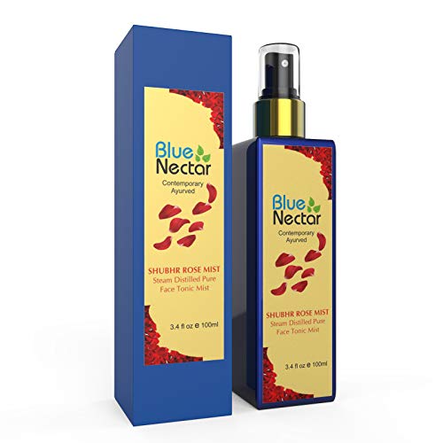 Blue Nectar Shubhr Steam Distilled Rose Toner Water & Face Tonic Mist 3.4 fl oz (100 ml)