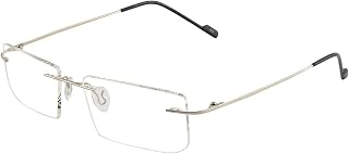 FAIRYDOT® Premium Blue Cut Zero Power Silver Color Rimless Spectacles with Anti-glare for Eye Protection from UV400 by Com... Price In India