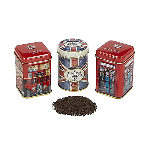 New English Teas Best of British Mini Tea Tins with Loose-Leaf Black Tea, MT62