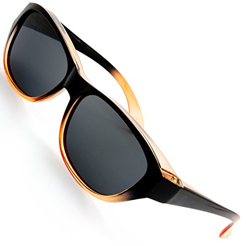 The Fresh High Definition Polarized Wrap Around Sunglasses for Prescription Glasses 64mm Gift