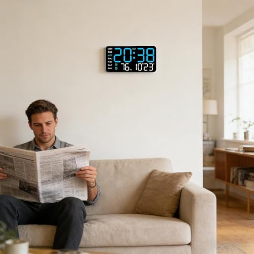 Décoration d'intérieur multifonction avec horloge murale Del lisible - 8