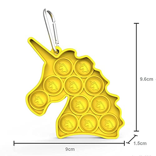 Image of PLUSPOINT Unicorn Shape Pop it 4pc Set Pop Fidget Toy with Unicorn Keychain Push Bubble Fidget Sensory Toy for Kids and Adults, Popper popit (Unicorn +3 Pc)