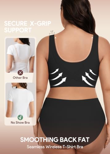 Image of HBselect Jelly Bras for Women Plus Size Pullover Wireless Full Coverage Bra | No Underwire, Push Up, Lift, Minimizer Bras, Wide Straps, Seamless T-shirt Everyday Bralette, For Older Women, Large Breast