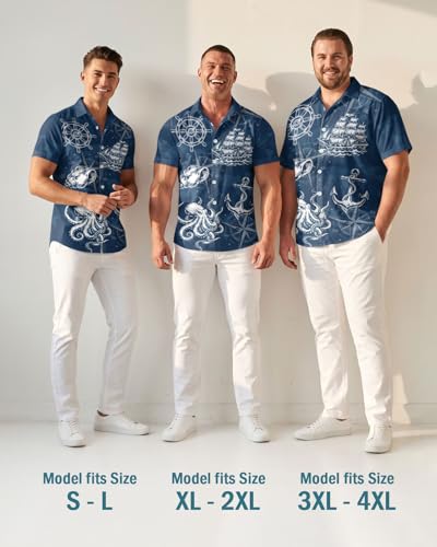 Image of 99TIMORO Tropical Printed Men's Hawaiian Shirts Short Sleeve Top | Culture Character Button Down Shirt Lightweight Breathable Beach Vacation Business Casual Summer Gifts Classic Fit