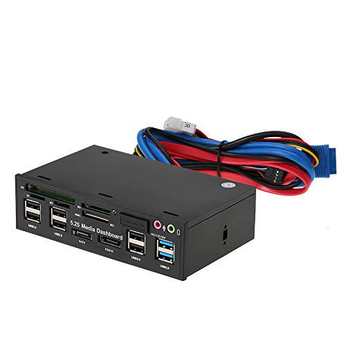 Docooler Multi-Function USB 3.0 Hub eSATA SATA Port Leitor de cartão interno PC Dashboard Media Fron