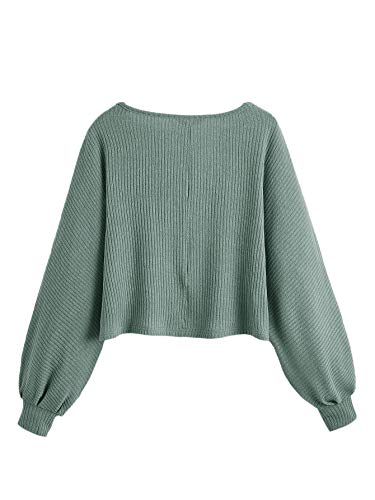 Image of SweatyRocks Women's Crewneck Long Sleeve Knit Crop Top Cropped Sweaters | Casual Raglan Sleeve Loose Lightweight Crop Sweater, Basic Classic, Fall Fashion Winter Clothes