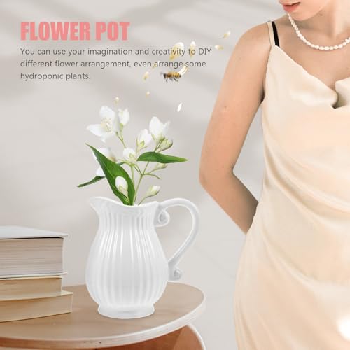 Vase à fleurs céramique blanche style vintage plantes hydroponiques