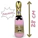 MIJOMA Hundespielzeug Barking Bubbles - Plüsch-Champagnerflasche für Hunde, Quietschgeräusch, Robustes Polyester, 28 cm (Rosa)