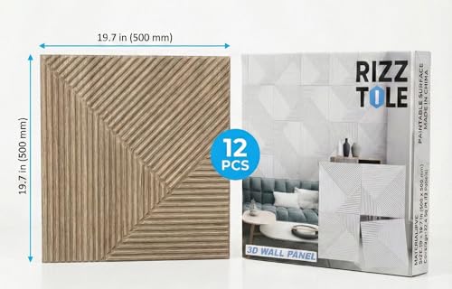 RIZZ TILE Faux Wood 3D Wall Panels, Wood Grain, Waterproof PVC, Natural Oak by RIZZ TILE - Used condition - Image 6